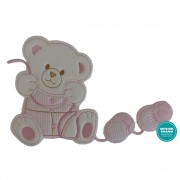 Iron-on Patch - Teddy Bear with Balls - Pink